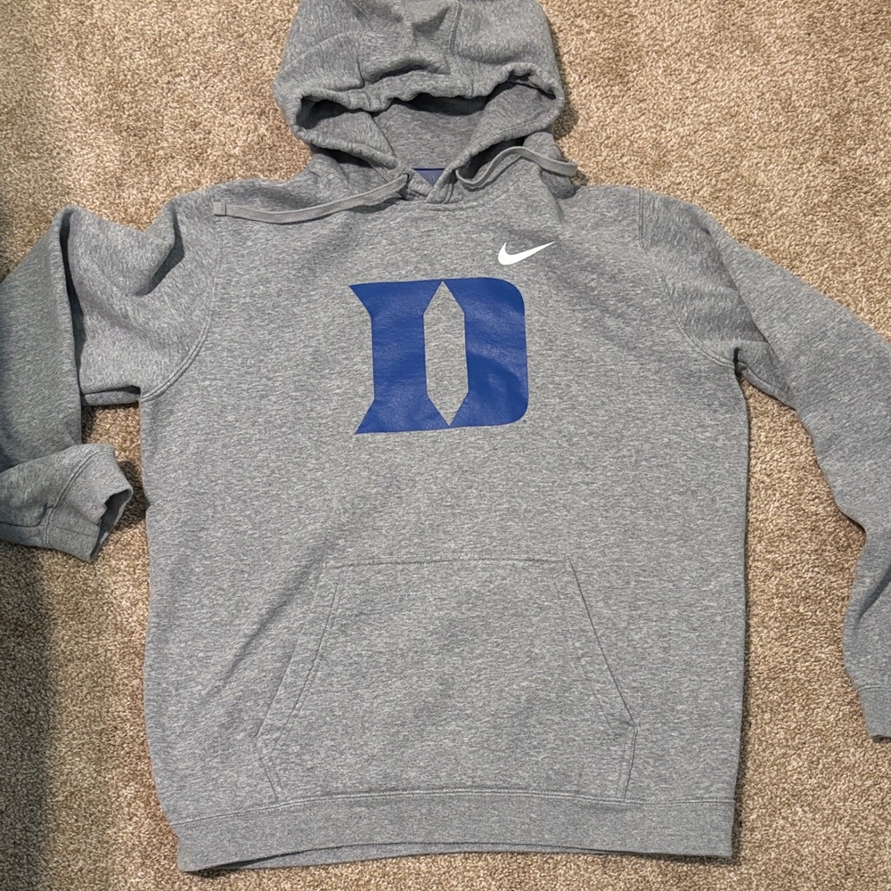 Nike Gray Hoodie with Blue Logo